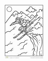 Skiing Education Worksheet Winter Pages sketch template