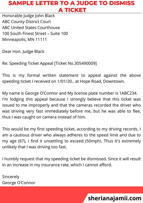 speeding ticket appeal letter  guide  samples sheria na