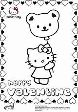 Kitty Hello Coloring Valentine Pages Valentines Balloon Printable Print Cute Heart Coloring99 Minister Cat Library Clipart sketch template