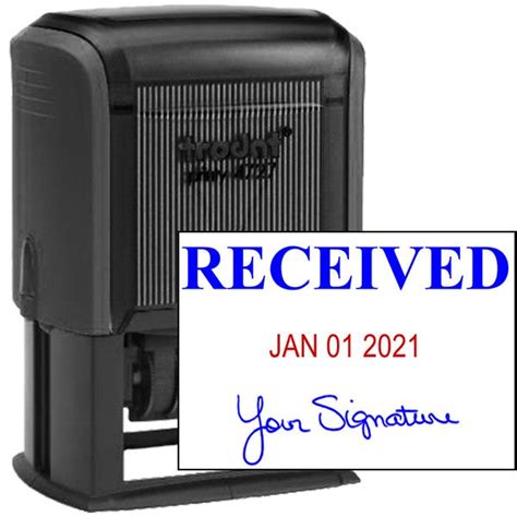 received   signature date stamp simply stamps