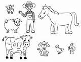 Farm Coloring Animal Pages Kids Printable Animals Colouring Para Animales Granja sketch template