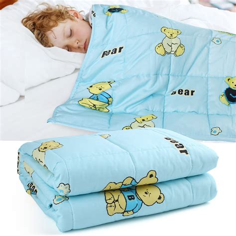 weighted blanket  kids  lbs soft cooling child size heavy blanket  calm