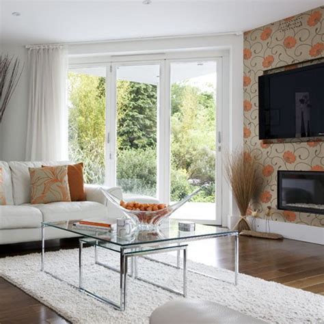 living room wallpaper feature wall  grasscloth wallpaper