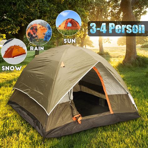 trip  person double layer camping tent strong waterproof family