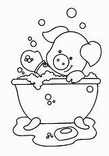 Bath Coloring Pages Take Soap Elephant Bubble Piggy Playing While Colouring Animal Color Popular Choose Board Kids sketch template