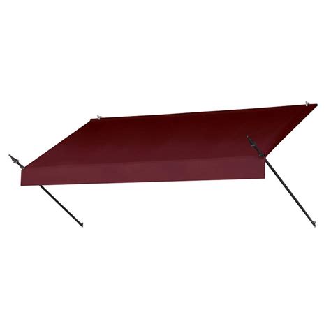 awnings   box  ft traditional manually retractable awning   projection  burgundy
