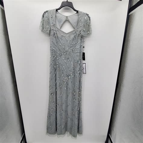 adrianna papell dresses adrianna papell frosted sage beades long