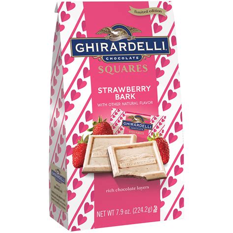 ghirardelli chocolate squares valentine strawberry bark chocolate limited edition  oz