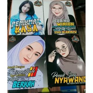 jual stiker gambar cewek hijab sticker decal murah mobil motor hobiku wiridan indonesiashopee