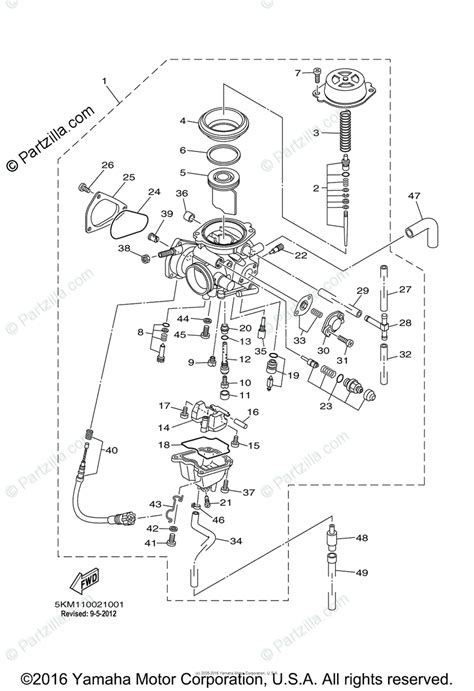 yamaha atv  oem parts diagram  carburetor partzillacom