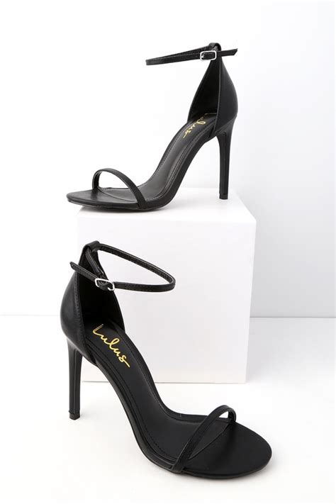 sexy heels vegan leather heels black ankle strap heels lulus