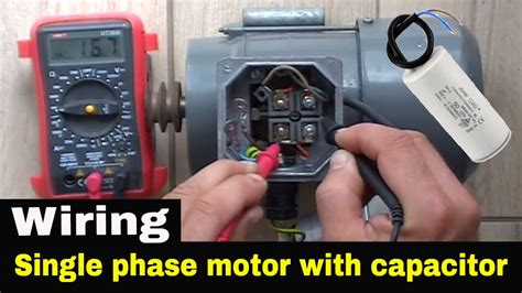 wire single phase motor  startrunpermanent capacitors youtube