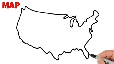 draw usa map easy country maps drawing