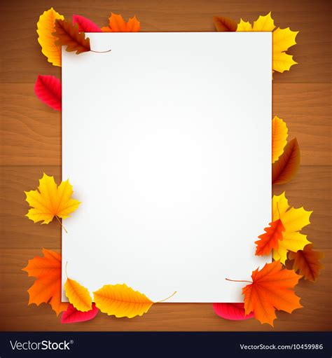 paper list  autumn background royalty  vector image