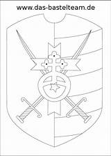 Ritter Schild Burgen Wappen Kreuz Ritterschild Schwerter Bzw Säbel sketch template