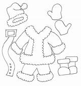 Santa Coloring Pages Suit Christmas Template Templates Clothes Crafts Winter Train Sketch Suits Preschool Printable Outfit Kids Fe Boots Projects sketch template