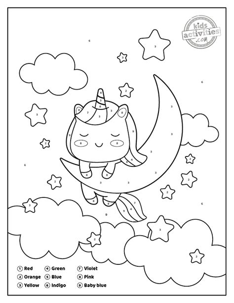 beautiful unicorn color  number coloring pages kids activities blog