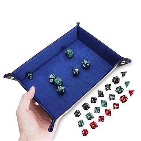 portable fold dice tray pu leather   polyhedral dice  tabletop