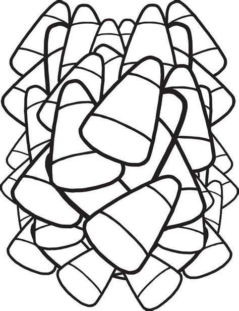 printable candy corn coloring page  kids candy coloring pages