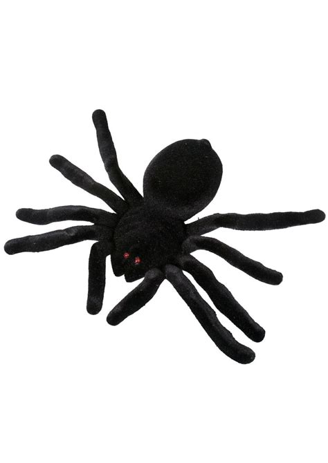 flocked spider halloween decoration big black spider party prop