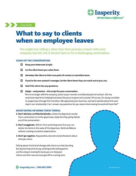 employee departure announcement  clients  guide insperity