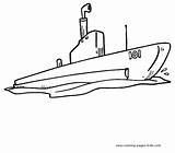 Coloring Pages Military Kids Transportation Submarine Printable Ship Navy Color Sheets Boat Clip Sheet Cliparts Lunch Print Clipart Box Kid sketch template