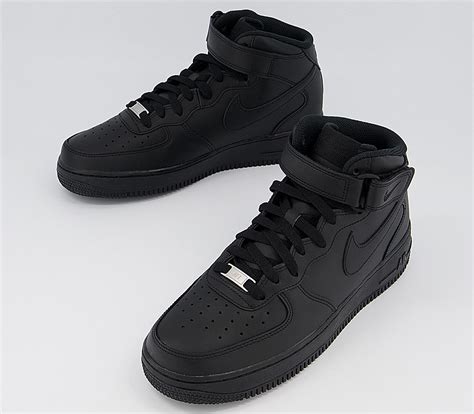 nike air force 1 mid trainers black unisex sports