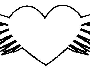heart  wings coloring page