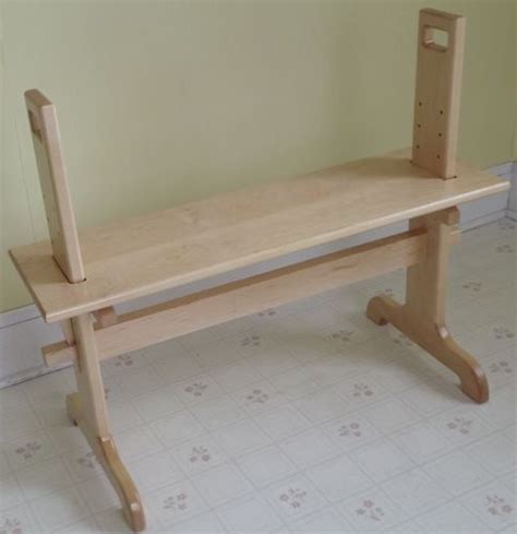 home built loom bench   rocks sewing
