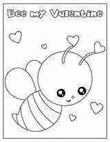 Valentine Bee Glow sketch template