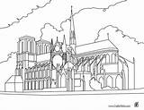 Notre Dame Coloring Cathedral Pages Color Printable Print France Countries sketch template