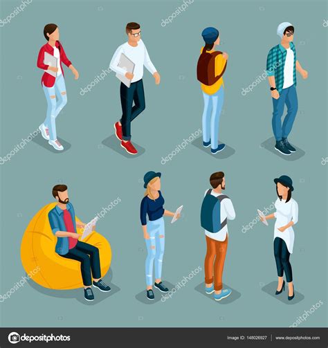Trendy Isometric People Medical Staff Hospital Doctor