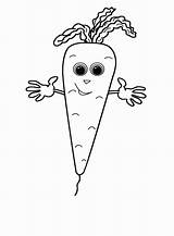 Carrot Coloring Pages Face Printable Vegetable Popular Comments sketch template