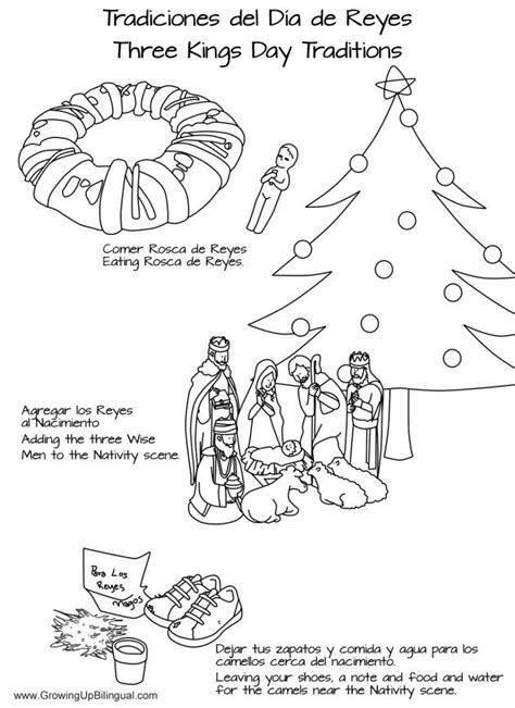 de reyes traditions  kings day coloring pages  de reyes