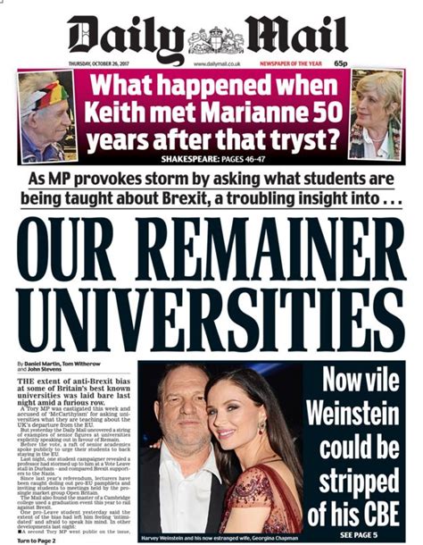Todays Daily Mail Front Page A Troubling Insight Into Our