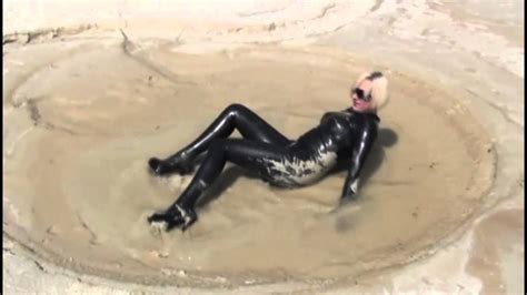 Latex Catsuit Messy Fun In A Mud Lake Youtube
