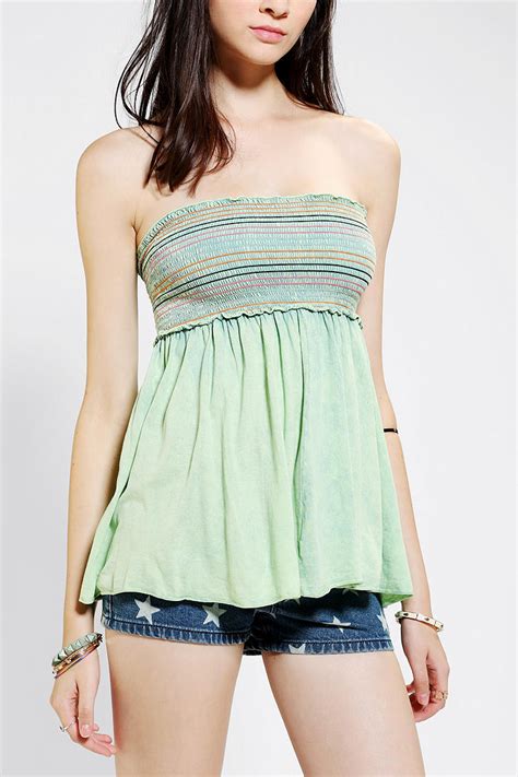 Lyst Urban Outfitters Staring At Stars Washed Smocked Strapless Top