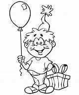 Coloring Birthday Boy Pages Balloon Gift Balloons Grandpa Happy Printable Holding Disney Will Color Stuff Popular sketch template