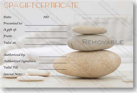 simple day   spa gift certificate template