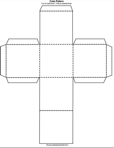 cube outline  printable cube template paper cube cube pattern