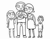 Family Coloring Together sketch template