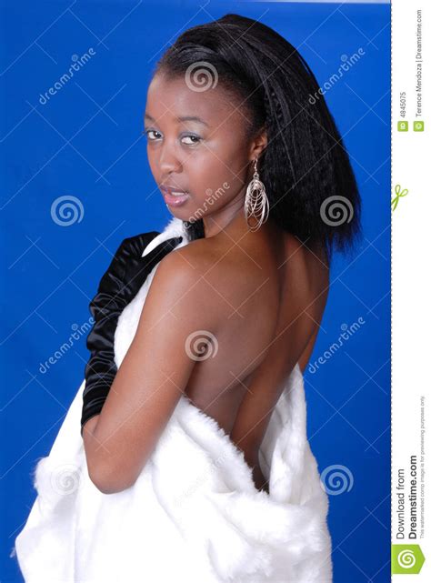 Attractive Young African Girl With Naked Back Stock Image Image Of