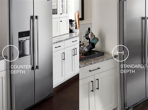 easy guide counter depth  standard depth refrigerator