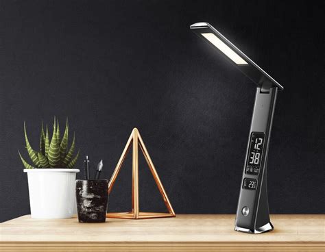 igear desklite rechargeable led desk lamp  clock calendar launched technary