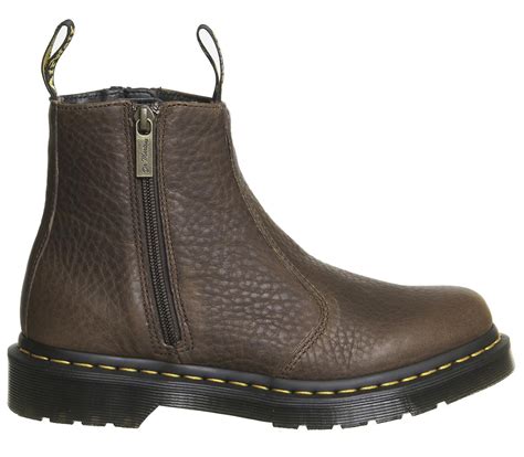 dr martens leather  zip chelsea boots  brown lyst