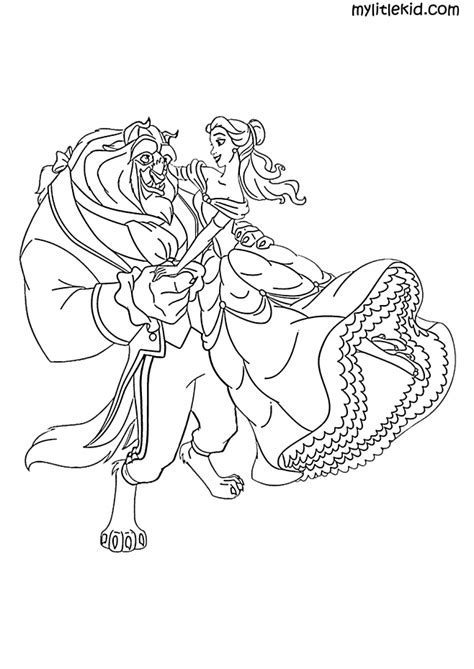 beauty   beast print coloring pages