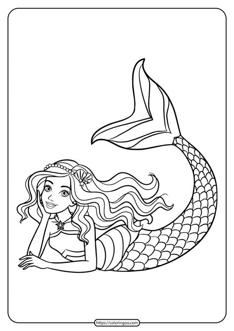 cute barbie mermaid coloring page  girls mermaid coloring book
