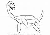 Elasmosaurus Dinosaur Train Mrs Mr Draw Drawing Step Cartoon sketch template