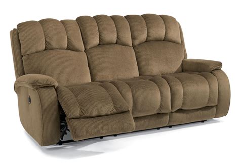 flexsteel kingsley   casual power reclining sofa  plush
