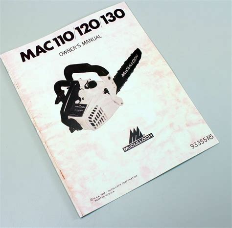 user manual  mcculloch chainsaw mac  plusua